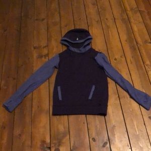 purple ivivva hoodie with textured sleeves
